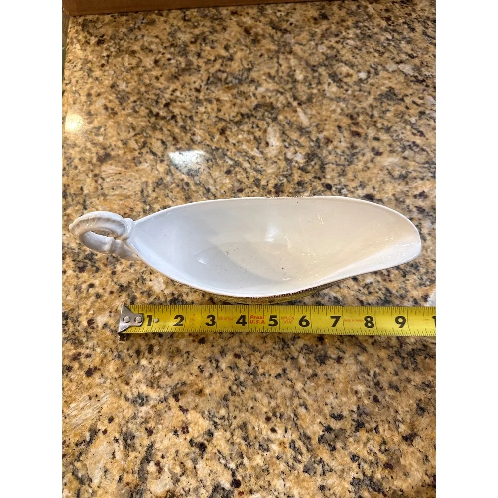 FW & Co‎ England Blenheim Brown Transferware Gravy Boat Antique Footed Sauce